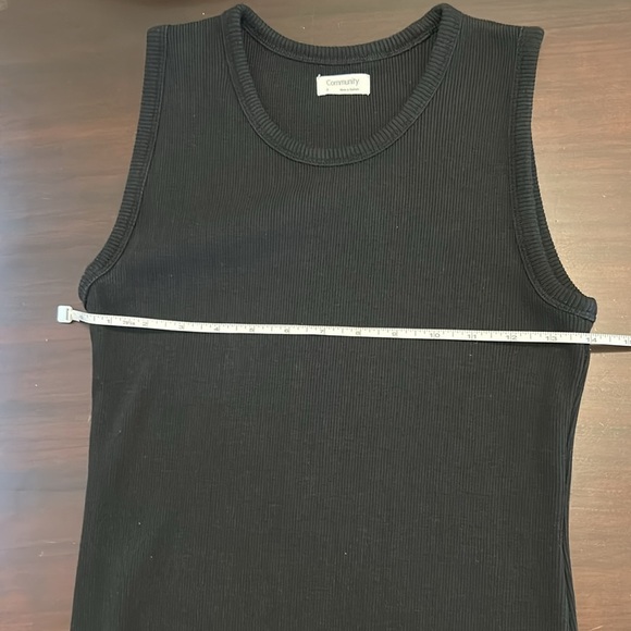 Aritzia Community Black Crew-neck Tank Ribbed Knit Sleeveless Midi Dress Size S - Picture 8 of 14